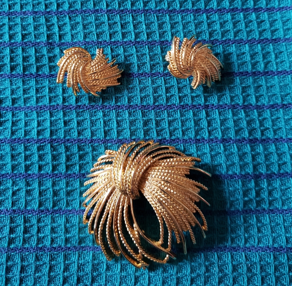 Monet brooch and earrings